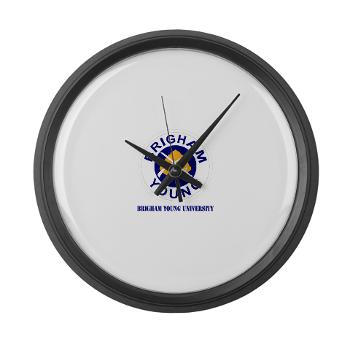 byu - M01 - 03 - SSI - ROTC - Brigham Young University with Text - Large Wall Clock