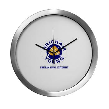byu - M01 - 03 - SSI - ROTC - Brigham Young University with Text - Modern Wall Clock