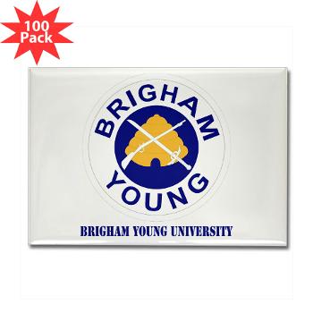 byu - M01 - 01 - SSI - ROTC - Brigham Young University with Text - Rectangle Magnet (100 pack)
