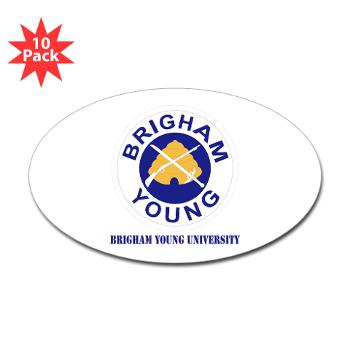 byu - M01 - 01 - SSI - ROTC - Brigham Young University with Text - Sticker (Oval 10 pk)