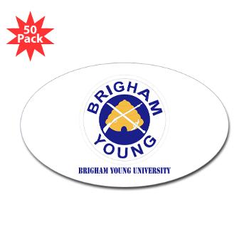 byu - M01 - 01 - SSI - ROTC - Brigham Young University with Text - Sticker (Oval 50 pk)