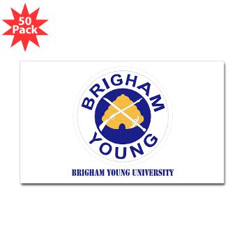 byu - M01 - 01 - SSI - ROTC - Brigham Young University with Text - Sticker (Rectangle 50 pk)