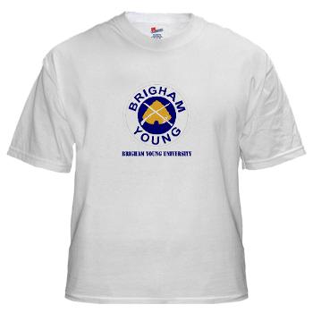 byu - A01 - 04 - SSI - ROTC - Brigham Young University with Text - White T-Shirt