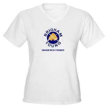 byu - A01 - 04 - SSI - ROTC - Brigham Young University with Text - Women's V-Neck T-Shirt
