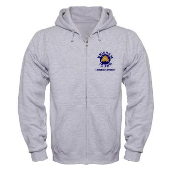 byu - A01 - 03 - SSI - ROTC - Brigham Young University with Text - Zip Hoodie