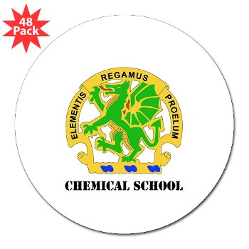 cbrns - M01 - 01 - DUI - Chemical School with Text - 3" Lapel Sticker (48 pk) - Click Image to Close