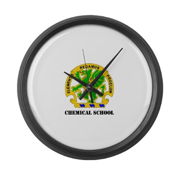 cbrns - M01 - 03 - DUI - Chemical School with Text - Large Wall Clock