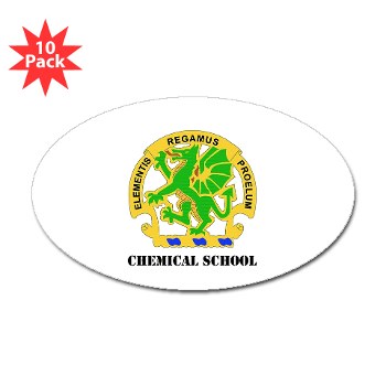 cbrns - M01 - 01 - DUI - Chemical School with Text - Sticker (Oval 10 pk) - Click Image to Close