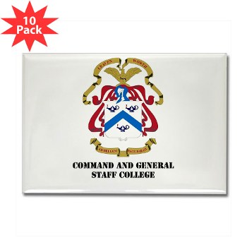 cgsc - M01 - 01 - DUI - Command and General Staff College with Text Rectangle Magnet (10 pack) - Click Image to Close
