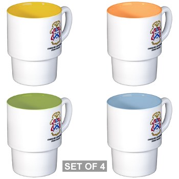 cgsc - M01 - 03 - DUI - Command and General Staff College with Text Stackable Mug Set (4 mugs)