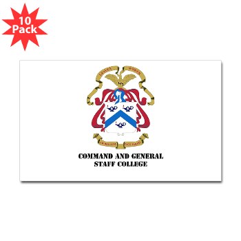 cgsc - M01 - 01 - DUI - Command and General Staff College with Text Sticker (Rectangle 10 pk)