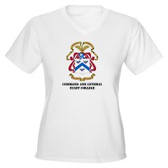 cgsc - A01 - 04 - DUI - Command and General Staff College with Text Women's V-Neck T-Shirt