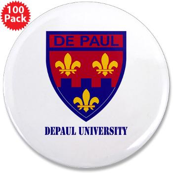 depaul - M01 - 01 - SSI - ROTC - DePaul University with Text - 3.5" Button (100 pack)