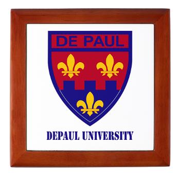 depaul - M01 - 03 - SSI - ROTC - DePaul University with Text - Keepsake Box