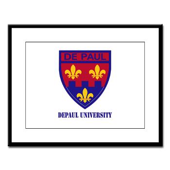 depaul - M01 - 02 - SSI - ROTC - DePaul University with Text - Large Framed Print