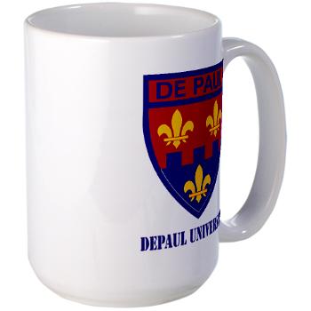 depaul - M01 - 03 - SSI - ROTC - DePaul University with Text - Large Mug