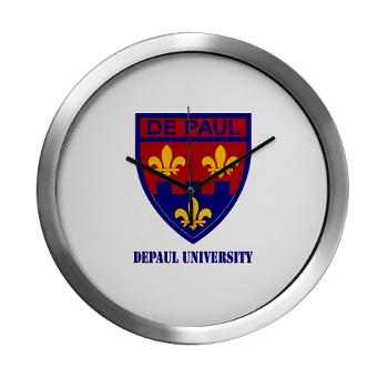 depaul - M01 - 03 - SSI - ROTC - DePaul University with Text - Modern Wall Clock