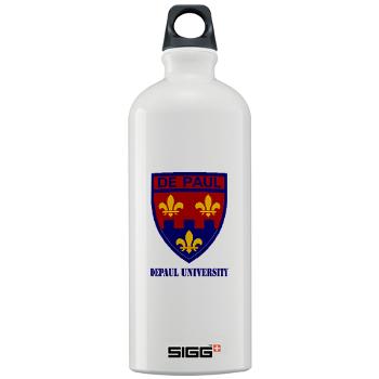 depaul - M01 - 03 - SSI - ROTC - DePaul University with Text - Sigg Water Bottle 1.0L