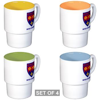 depaul - M01 - 03 - SSI - ROTC - DePaul University with Text - Stackable Mug Set (4 mugs)
