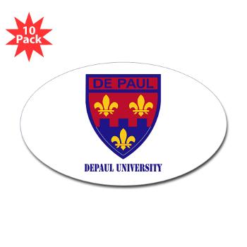 depaul - M01 - 01 - SSI - ROTC - DePaul University with Text - Sticker (Oval 10 pk) - Click Image to Close