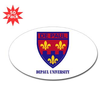 depaul - M01 - 01 - SSI - ROTC - DePaul University with Text - Sticker (Oval 50 pk) - Click Image to Close
