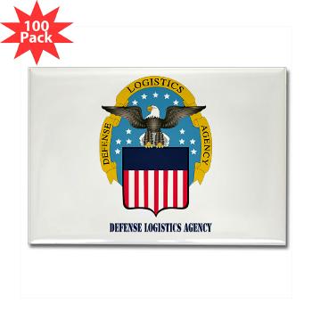 dla - M01 - 01 - Defense Logistics Agency with Text - Rectangle Magnet (100 pack)