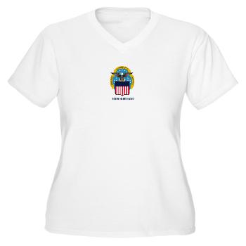dla - A01 - 04 - Defense Logistics Agency with Text - Women's V-Neck T-Shirt