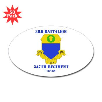 1B347RCSCSS - M01 - 01 - DUI - 1st Bn - 347th Regt CS/CSS with Text Sticker (Oval 50 pk) - Click Image to Close