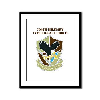 706MIG - M01 - 02 - DUI - 706th Military Intelligence Group with text - Framed Panel Print