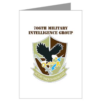 706MIG - M01 - 02 - DUI - 706th Military Intelligence Group with text - Greeting Cards (Pk of 20)