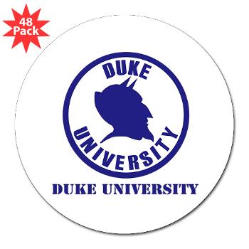 duke - M01 - 01 - SSI - ROTC - Duke University with Text - 3" Lapel Sticker (48 pk)