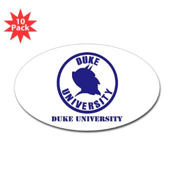 duke - M01 - 01 - SSI - ROTC - Duke University with Text - Sticker (Oval 10 pk) - Click Image to Close