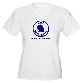 duke - A01 - 04 - SSI - ROTC - Duke University with Text - Women's V-Neck T-Shirt