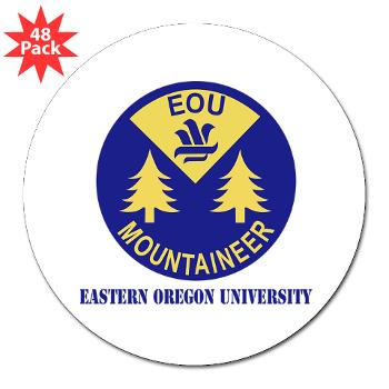eou - M01 - 01 - SSI - ROTC - Eastern Oregon University with Text - 3" Lapel Sticker (48 pk)