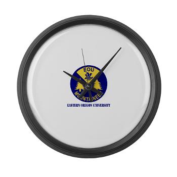 eou - M01 - 03 - SSI - ROTC - Eastern Oregon University with Text - Large Wall Clock