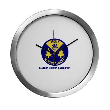 eou - M01 - 03 - SSI - ROTC - Eastern Oregon University with Text - Modern Wall Clock