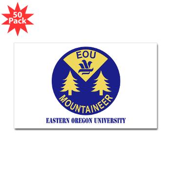 eou - M01 - 01 - SSI - ROTC - Eastern Oregon University with Text - Sticker (Rectangle 50 pk)