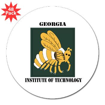 gatech - M01 - 01 - SSI - ROTC - Georgia Institute of Technology with Text - 3" Lapel Sticker (48 pk) - Click Image to Close