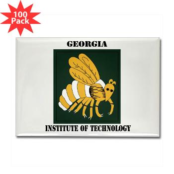 gatech - M01 - 01 - SSI - ROTC - Georgia Institute of Technology with Text - Rectangle Magnet (100 pack) - Click Image to Close