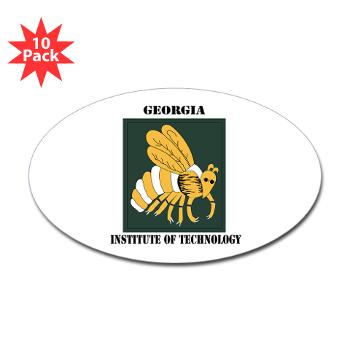 gatech - M01 - 01 - SSI - ROTC - Georgia Institute of Technology with Text - Sticker (Oval 10 pk)