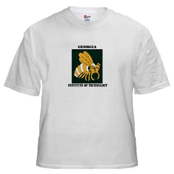 gatech - A01 - 04 - SSI - ROTC - Georgia Institute of Technology with Text - White T-Shirt