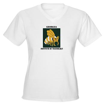 gatech - A01 - 04 - SSI - ROTC - Georgia Institute of Technology with Text - Women's V-Neck T-Shirt