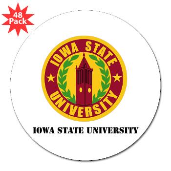 iastate - M01 - 01 - SSI - ROTC - Iowa State University with Text - 3" Lapel Sticker (48 pk)