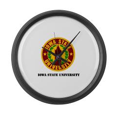 iastate - M01 - 03 - SSI - ROTC - Iowa State University with Text - Large Wall Clock