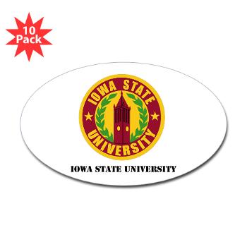 iastate - M01 - 01 - SSI - ROTC - Iowa State University with Text - Sticker (Oval 10 pk)