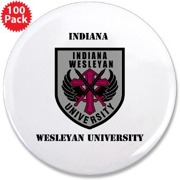 indwes - M01 - 01 - SSI - ROTC - Indiana Wesleyan University with Text - 3.5" Button (100 pack)