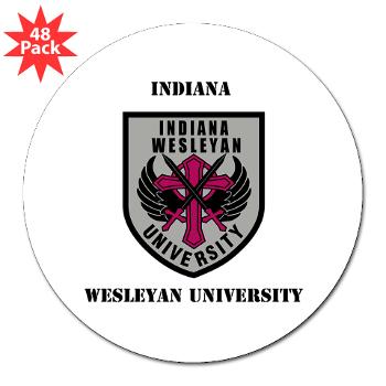 indwes - M01 - 01 - SSI - ROTC - Indiana Wesleyan University with Text - 3" Lapel Sticker (48 pk)