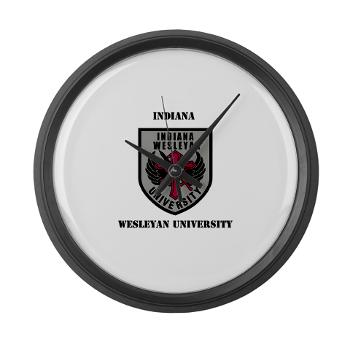 indwes - M01 - 03 - SSI - ROTC - Indiana Wesleyan University with Text - Large Wall Clock