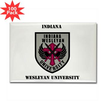 indwes - M01 - 01 - SSI - ROTC - Indiana Wesleyan University with Text - Rectangle Magnet (100 pack)