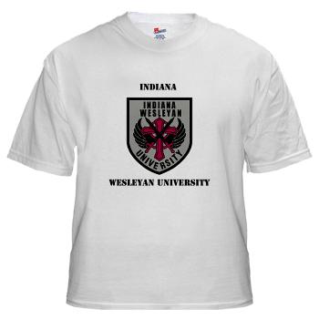 indwes - A01 - 04 - SSI - ROTC - Indiana Wesleyan University with Text - White T-Shirt